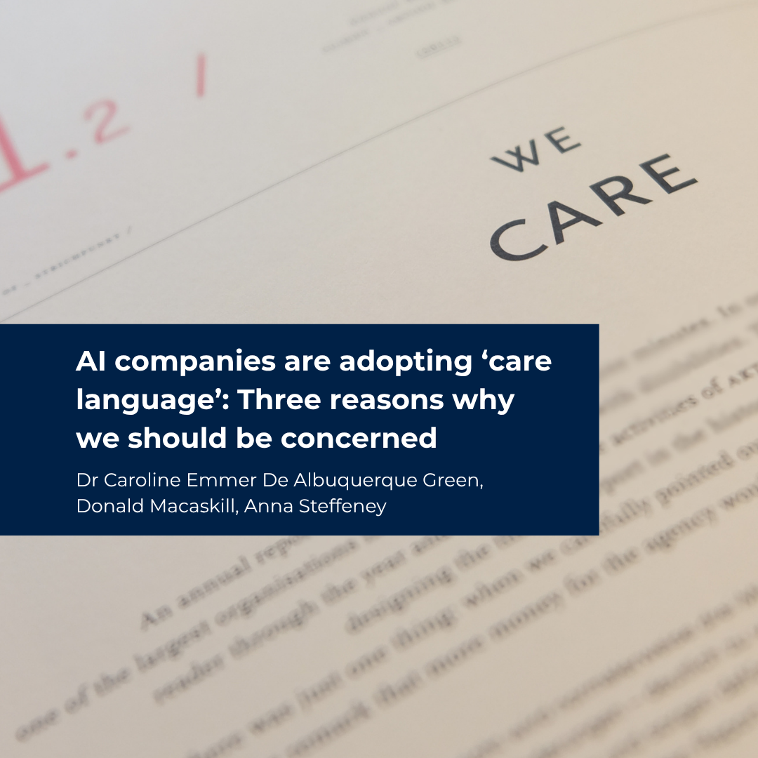 AI companies are adopting ‘care language blog Institute for Ethics in AI 