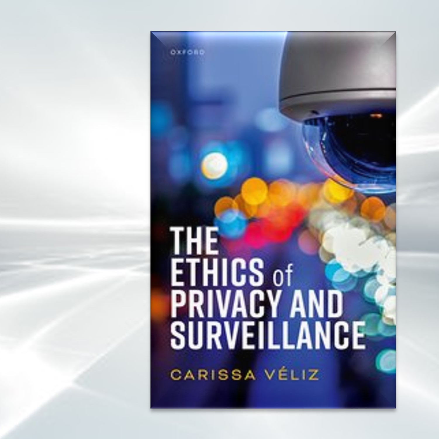 The Ethics of Privacy and Surveillance book cover on grey background named white futuristic created by BazziBa from Adobe Stock