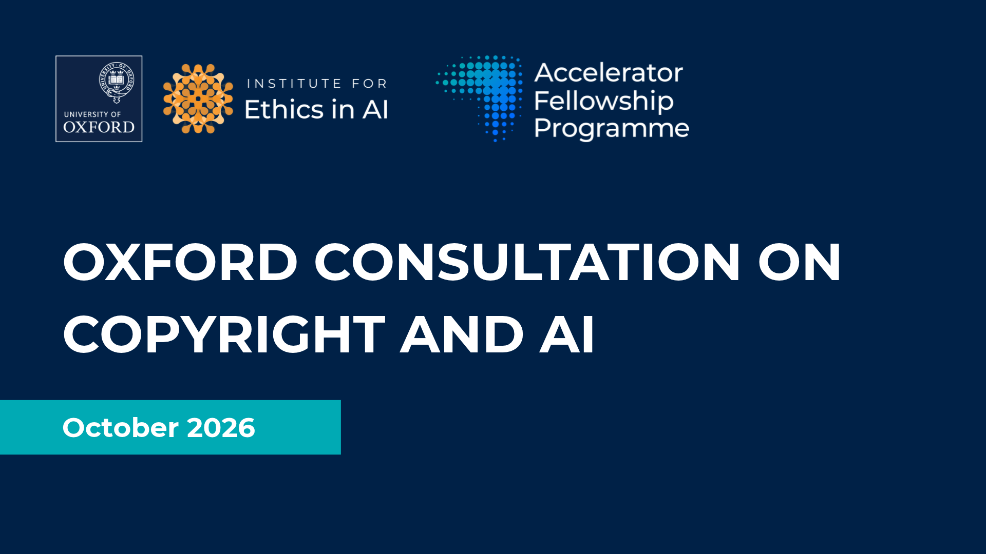 Oxford Consultation on Copyright and AI