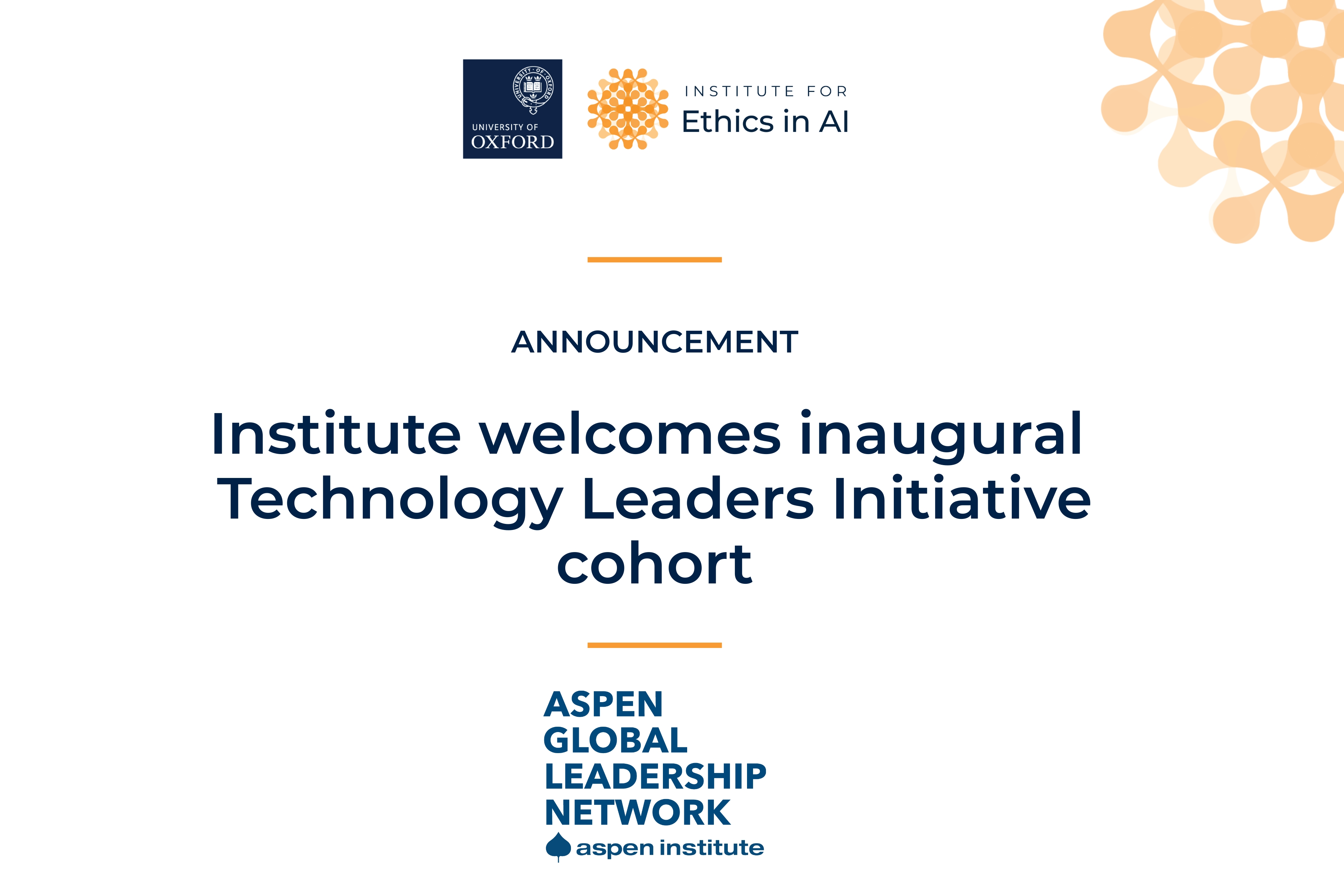 The Institute for Ethics in AI is pleased to support the Aspen Institute’s Technology Leaders Initiative (TLI) and welcomes the announcement of its inaugural cohort.