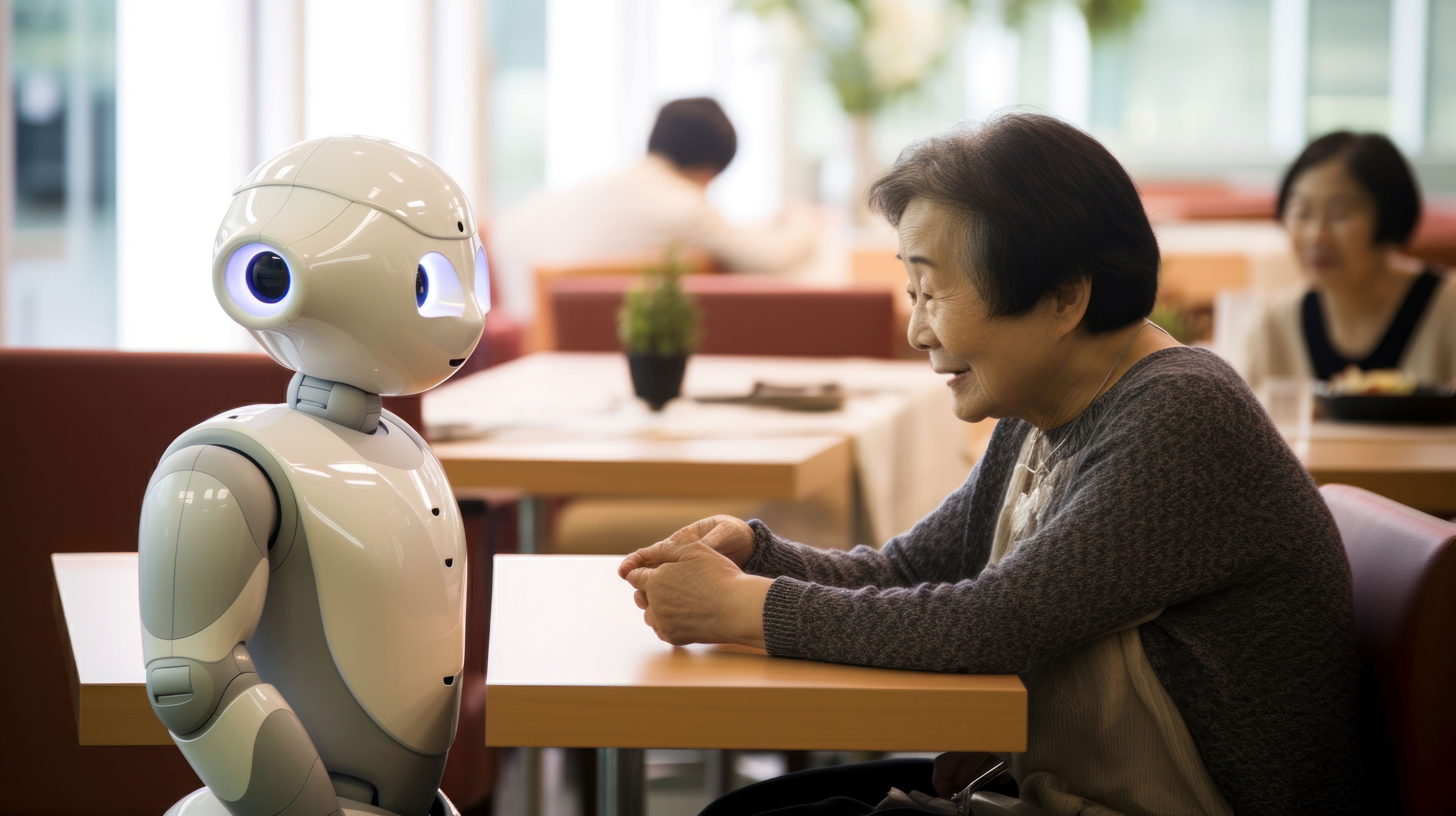 Image by Zayatssv from Adobe Stock - Title - robot assistant helps a person in a hospital, future concept