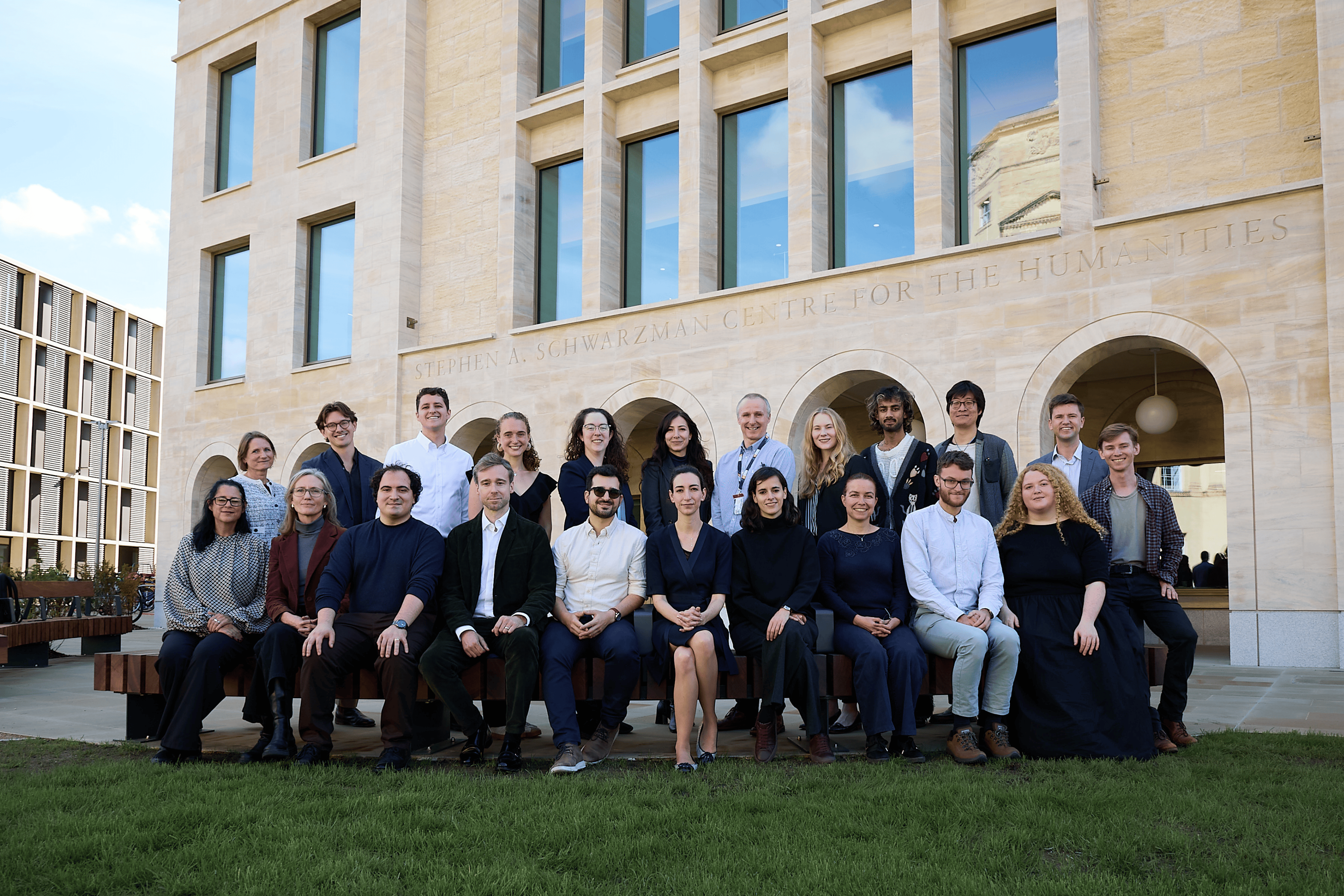 Institute for Ethics in AI team celebrating its move to its new home in the Schwarzman Centre for the Humanities