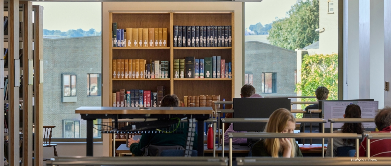People working in a library in the Schwarzman Building