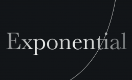The words Exponential on a black background