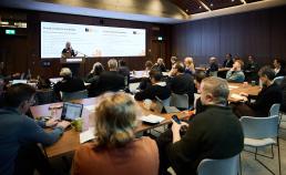 Speaker and attendees at the AI and Creativity Workshop held on 18 February by the Accelerator Fellowship Programme of the Institute for Ethics in AI