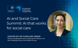 white logo on dark blue background