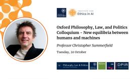 Oxford Philosophy, Law, and Politics Colloquium - New equilibria between humans and machines